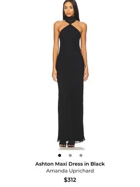 Amanda Uprichard Black Halter Maxi Dress